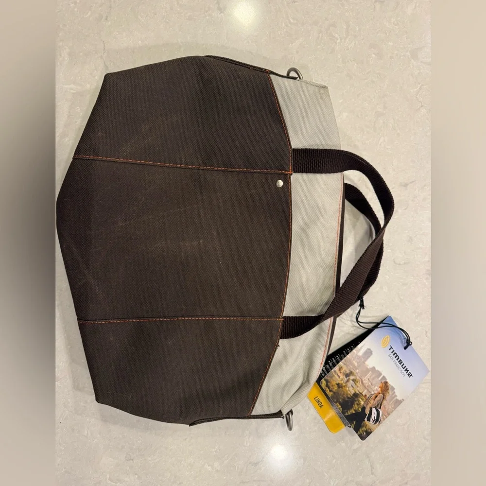 Timbuk2 Linda Brown and Cream Small Messenger Bag with Removable Shoulder Strap